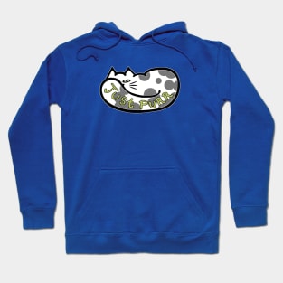 JUST PURR, Gray and White Cat Hoodie